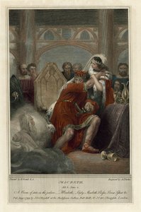 Ilustração para Shakespeares Macbeth, Acto III, Cena 4 (gravura a cores)