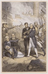 Nelson recebendo a espada do almirante espanhol (gravação colorida)