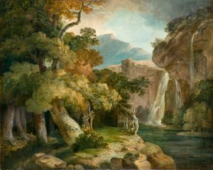 Rio em Penegoes (óleo sobre tela) de Richard (style of) Wilson