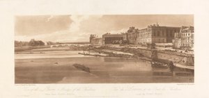 Vista do Louvre e da Ponte das Thuilleries, tirada da Pont Neuf. 1802; Placa 2 de Views in Paris, o Emanuel Volume Tracing da placa, B1981.25.2613