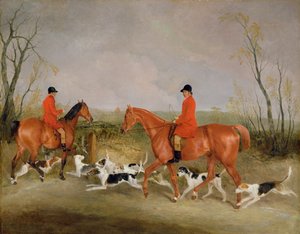 George Mountford, Huntsman to the Quorn, e W. Derry, Whipper-In, em John O&39;Gaunt&39;s Gorse, nr Melton Mowbray