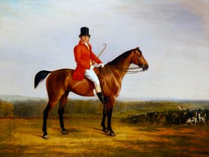 Isaac Sadler montado num caçador de louro (óleo sobre tela) de Richard Barrett Davis