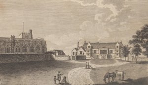 O antigo Palácio Arquiepiscopal em Maidstone, de Edward Hasted, The History and Topo..., 1782.