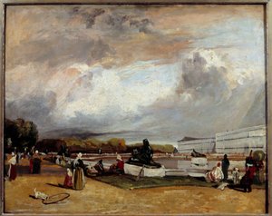 O colchão de água em Versalhes. Pintura de Richard Bonington (1801-1828) Ec. Ang.