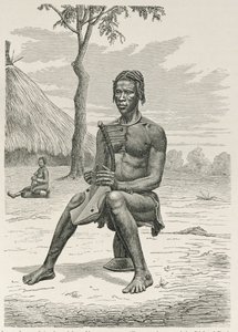 A Harpa Jogador do Azandeh ou Nyam-Nyams, de "A História da Humanidade" pelo Prof. Friedrich Ratzel, pub. em 1904