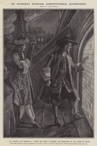 Um autocrata a estudar o governo constitucional (litho) de Richard Caton II (after) Woodville