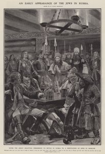 Uma aparição precoce dos judeus na Rússia (litho) de Richard Caton II (after) Woodville