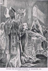 Edward, o Confessor Coroado em Winchester, 1043, da "História da Nação Britânica" de Hutchinson, c.1920