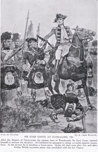 Sir Eyre Coote em Cuddalore, ilustração da "História das Nações de Hutchinson"