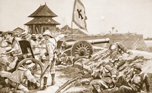 O movimento dos boxeadores, ilustração de "Hutchinsons History of the Nations", c.1910 de Richard Caton Woodville