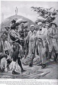 Os britânicos em Natal em 1824, ilustração da &39;Hutchinson&39;s Story of the British Nation&39;
