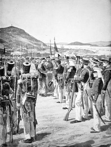 A Cessão de Hong Kong aos britânicos em 1841 de Richard Caton Woodville