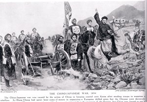 A Primeira Guerra Sino-Japonesa, ilustração da &39;Hutchinson&39;s History of the Nations&39;, c.1910