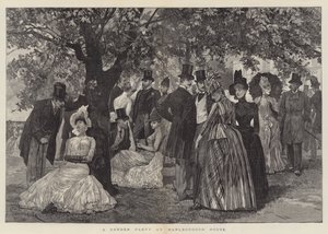 Uma festa de jardim na casa de Marlborough de Richard Caton Woodville junior