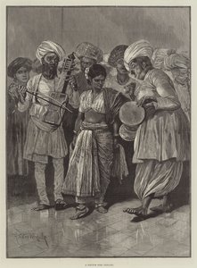 Uma garota Nautch dançando