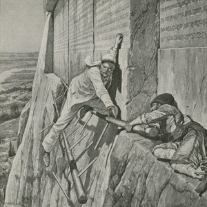 Uma fuga estreita para Sir Henry Rawlinson no Rock of Behistun
