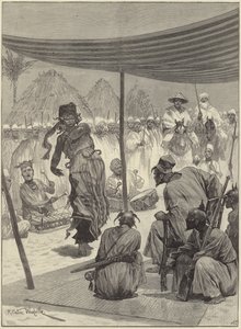 Dance antes do rei dos sofás na África Ocidental