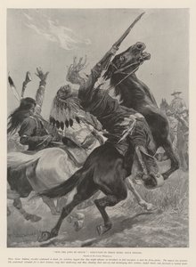 Nas mandíbulas da morte, execução de três índios Sioux rebeldes de Richard Caton Woodville junior