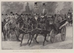 Lord Kitchener passando a estátua de Wellington no Hyde Park Corner em seu retorno da África do Sul, 12 de julho