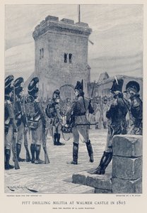 Milícia de perfuração de Pitt no castelo de Walmer em 1803