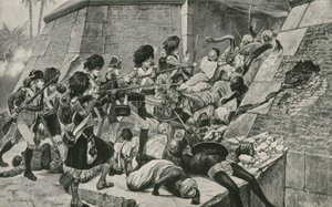 As tropas britânicas Tempestade Seringapatan, a capital do sultão Tippu de Richard Caton Woodville junior