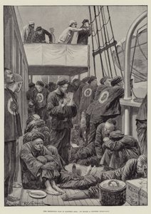 A guerra iminente na Ásia Oriental, a bordo de um navio-tropa chinês