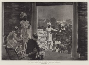 A fome indiana, aliviando os nativos famintos em uma residência de Richard Caton Woodville junior
