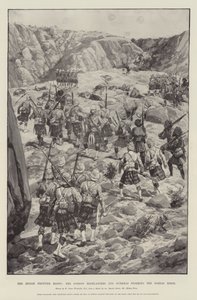 The Indian Frontier Rising, os Gordon Highlanders e Gurkhas atacando o Dargai Ridge