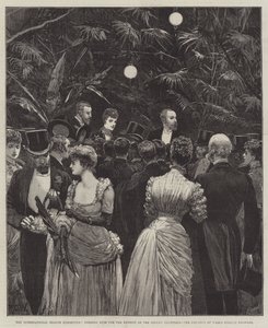 A Exposição Internacional de Saúde, Evening Fete para o benefício dos hospitais de Londres, a princesa de Gales vendendo flores