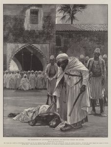 A repressão da ilegalidade em Marrocos, uma execução antes do sultão de Richard Caton Woodville junior