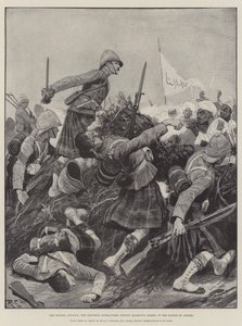 O avanço do Sudão, os Highlanders de Seaforth forçando Zareba de Mahmud na Batalha de Atbara