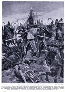 A última parada de Montford em Evesham AD1265, década de 1920