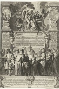 Instelling van de broederschap Militia Angelica Thomae Aquinatis, 1649
Origo Militiae Angelicae, divi Thomae Aquinatis; sub caelesti eius cingulo castitatis, institutae (título sobre o objecto) de Richard Collin
