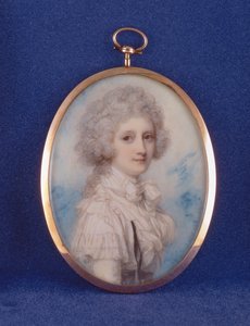 Elizabeth (1750-88) Condessa de Hopetoun, 1789 (banheiro e guache em marfim) de Richard Cosway