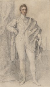 Retrato de George, 5º Duque de Marlborough, com Blenheim à distância, 1817-21. de Richard Cosway
