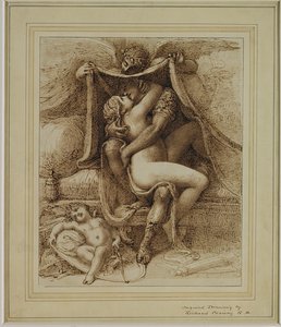 Vénus e Marte, c.1790 (caneta e tinta castanha sobre papel) de Richard Cosway