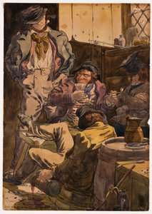 Esboço para ilustrar as paixões - embriaguez, 1854 de Richard Dadd
