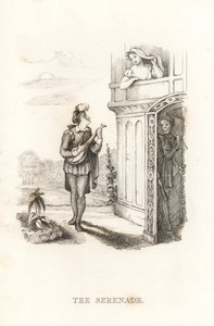 O esqueleto da Morte e um menestrel. ,1827 (gravura)