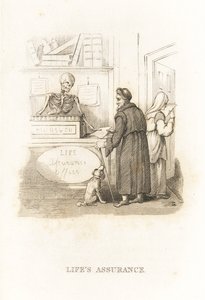 O esqueleto da Morte no gabinete de seguros. ,1827 (gravura)