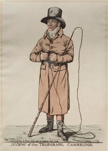 Uma vista do telégrafo, Cambridge, 1809. de Richard Dighton