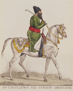 Sua Excelência o Embaixador Persa Mirza Abul Hassan Khan Durante sua Segunda Visita a Londres, 1819 (impressão)