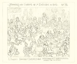 1849, Um banquete mostrando aos fazendeiros amigos impressionando pelo interesse agrícola que está arruinado de Richard Doyle