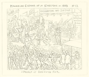 1849, uma perspectiva da feira de Greenwich de Richard Doyle
