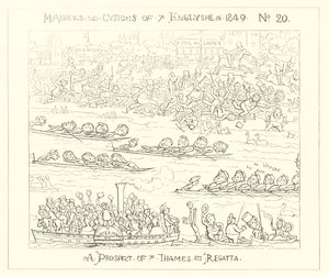 1849, uma perspectiva da Regata do Tâmisa de Richard Doyle