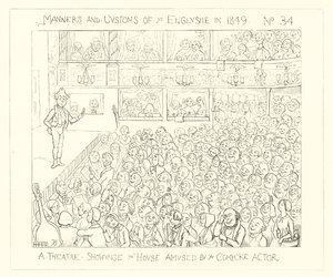1849, Um teatro mostrando a casa divertida pelo ator cômico de Richard Doyle