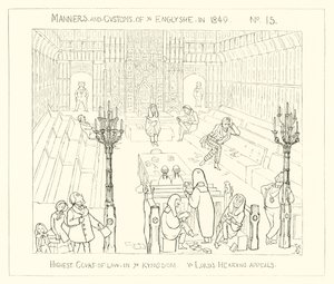 1849, o mais alto tribunal de direito do Reino, os Lordes ouvindo apelações de Richard Doyle