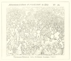 1849, Kensington Gardens com a banda tocando de Richard Doyle