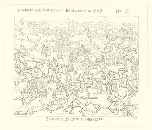 1849, mercado de gado de Smithfield