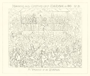 1849, a perspectiva de uma eleição de Richard Doyle
