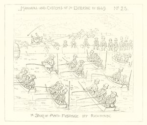 1849, o esporte da pesca de punt off Richmond de Richard Doyle